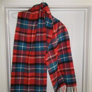 Men’s / Women’s Unisex 100% Cashmere Bright Plaid Scarf Made in Scotland